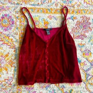 Red velvet tank top